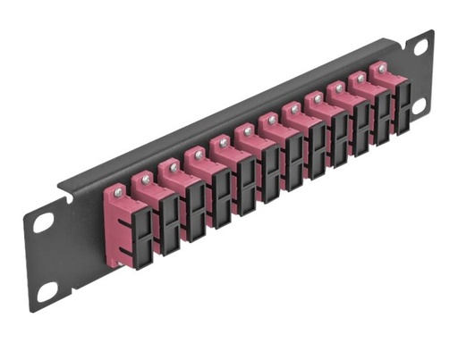 [66775] Delock Patch Panel - Schrankmontage - SC Duplex MM X 12 - Schwarz, violett - 1U - 25.4 cm (10")