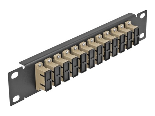 [66773] Delock Patch Panel - Schrankmontage - SC Duplex MM X 12 - Schwarz, beige - 1U - 25.4 cm (10")