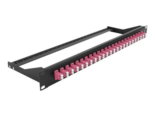 [43390] Delock Patch Panel - Rack montierbar - LC Duplex MM X 24 - Schwarz, violett - 1U - 48.3 cm (19")
