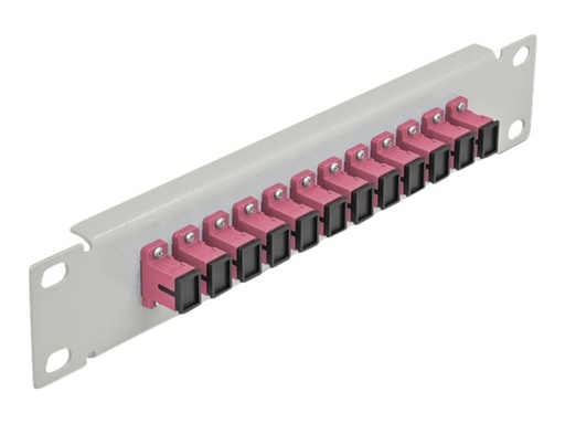 [66785] Delock Patch Panel - Rack montierbar - SC MM X 12 - Grau, violett - 1U - 25.4 cm (10")