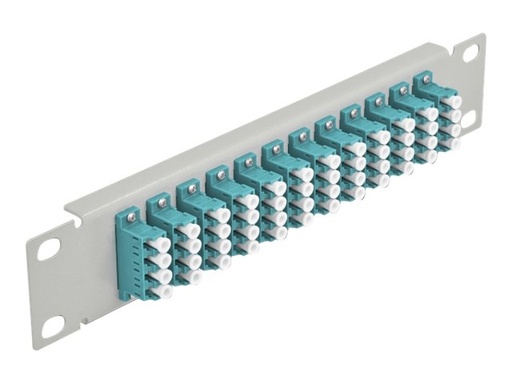 [66799] Delock Patch Panel - Schrankmontage - LC MM X 48 - Grau, Aquamarin - 1U - 25.4 cm (10")