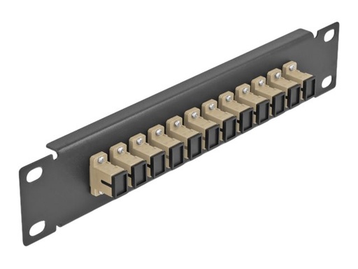 [66762] Delock Patch Panel - SC MM X 12 - Schwarz - 1U - 25.4 cm (10")