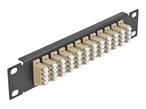[66778] Delock Patch Panel - Schrankmontage - LC MM X 48 - Schwarz, beige - 1U - 25.4 cm (10")