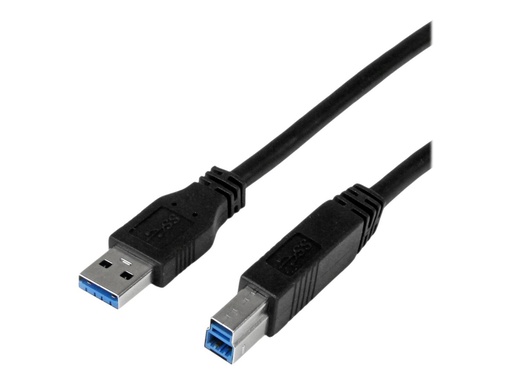 [USB3CAB1M] StarTech.com 1m zertifiziertes USB 3.0 SuperSpeed Kabel A auf B - Schwarz - USB 3 Anschlusskabel - Stecker/Stecker - USB-Kabel - USB Type B (M)