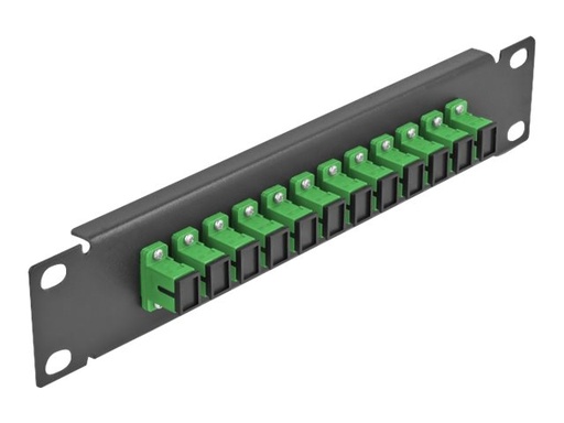 [66761] Delock Patch Panel - Schrankmontage - SC SM X 12 - Schwarz, grün - 1U - 25.4 cm (10")