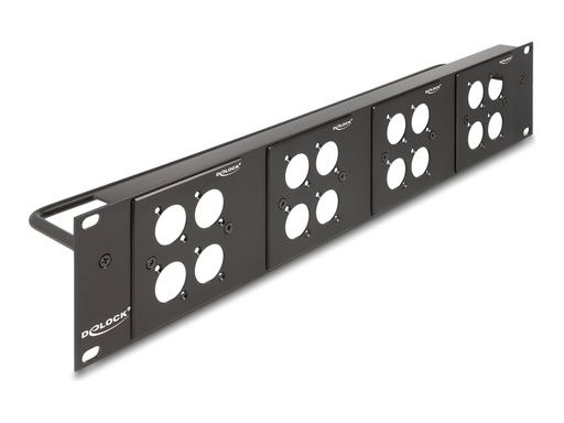 [88195] Delock Patchpanel (Blindblech) - 4 D-Typ Platten 86 x 86 mm und 4 Anschlüsse - Rack montierbar - Schwarz - 2U - 48.3 cm (19")