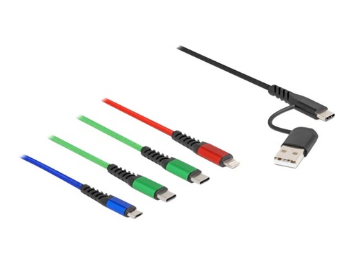 [87035] Delock Kabel nur zum Laden - USB, 24 pin USB-C männlich zu Micro-USB Typ B, Lightning, 24 pin USB-C männlich