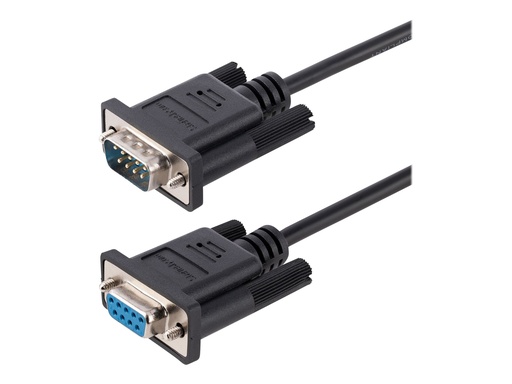 [9FMNM-3M-RS232-CABLE] StarTech.com StarTech 3m RS232 Serial Null Modem Cable, Crossover Serial Cable w/Al-Mylar Shielding, DB9 Serial COM Port Cable Female to Male, Compatible w/DTE Devices - Tool-Less Design w/Thumbscrews, Black, F/M (9FMNM-3M-RS232-CABLE)