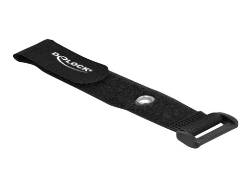 [19543] Delock Klettverschluss-Cinchkabelbinder - 19 cm - Schwarz (Packung mit 5)