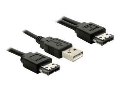 [84387] Delock Power Over eSATA cable - Power Over eSATA-Kabel - Serial ATA 150/300 - USB, eSATA zu eSATAp (M)