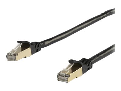 [6ASPAT5MBK] StarTech.com 5m CAT6A Ethernet Cable, 10 Gigabit Shielded Snagless RJ45 100W PoE Patch Cord, CAT 6A 10GbE STP Network Cable w/Strain Relief, Black, UL Certified Wiring/TIA - Category 6A - 26AWG (6ASPAT5MBK)