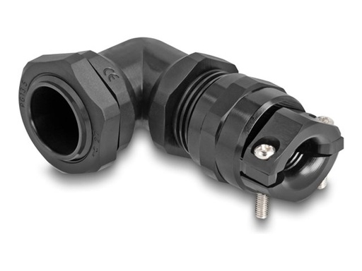 [60595] Delock Kabelverschraubung - Zugentlastung, Biegeschutz, 90° gewinkelt, PG13.5