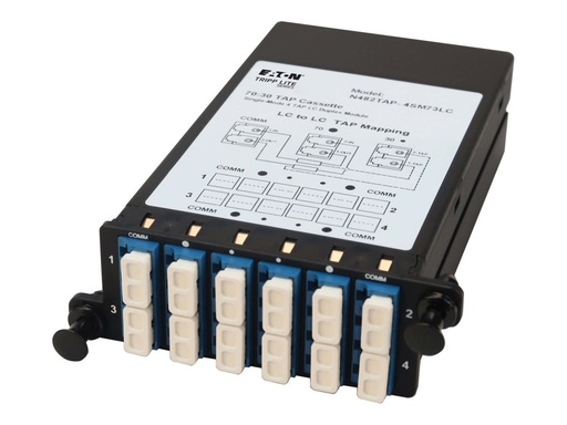 [N482TAP-4SM73LC] Eaton Tripp Lite Series Fiber TAP Cassette - Singlemode, 4x Duplex LC, 70/30 Split