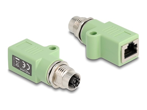 [60682] Delock Netzwerkadapter - 8 pin M12-X (W) gerade zu RJ-45 (W)