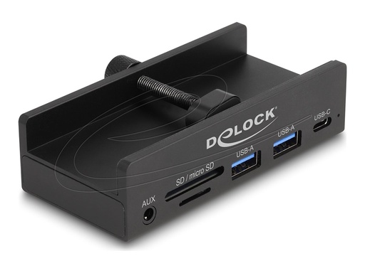 [64285] Delock Hub - 2 slot card reader, 5 Gbps, external, with locking screw