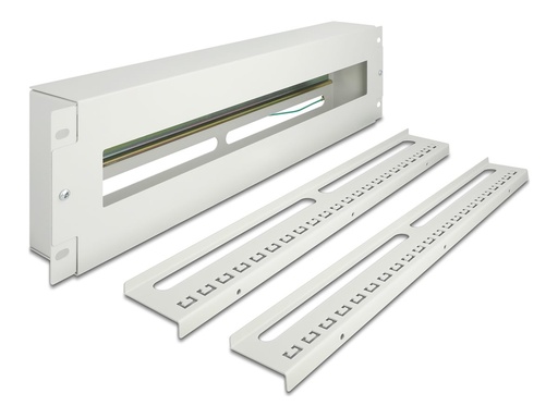 [67196] Delock Rack-Schiene mit Schutzschalter - DIN schienenmontierbar - Grau - 3U - 48.3 cm (19")