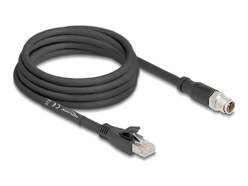 [80580] Delock Netzwerkkabel - 8 pin M12-X (M) zu RJ-45 (M)