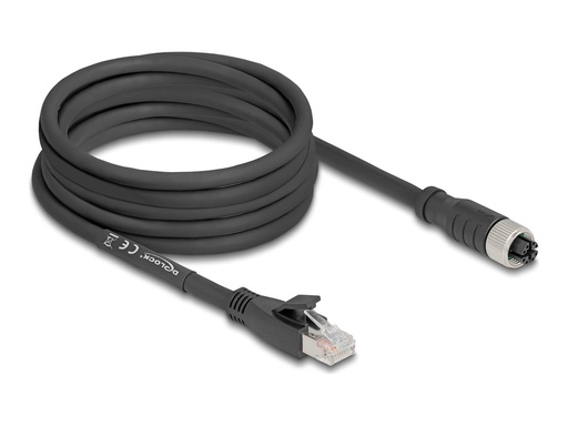 [80594] Delock Netzwerkkabel - 8 pin M12-X (W) zu RJ-45 (M)