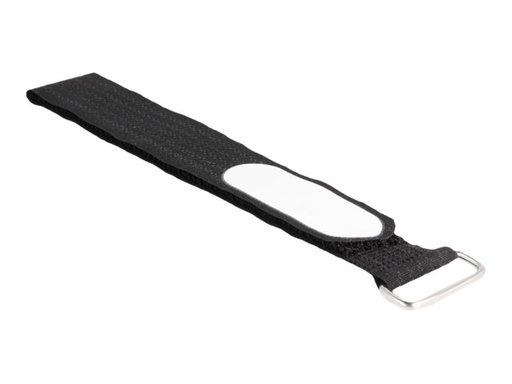 [19608] Delock Kabelbinder - Klettverschluss, mit Schlaufe und Beschriftungsfeld - 30.5 cm - Schwarz (Packung mit 5)