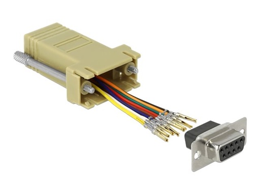 [66164] Delock Adapter Sub-D 9 pin female to RJ45 female Assembly Kit - Serieller Adapter - DB-9 (W)