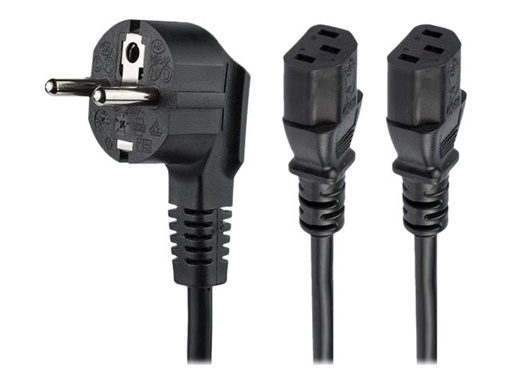 [PXT101YEU2M] StarTech.com StarTech 2 m Computer Y Stromkabel, 18AWG, EU Schuko auf 2x C13, 10A 250V, Ersatz AC Stromkabel Y Splitter, Drucker Stromkabel, PC Netzkabel, Monitor Stromkabel - UL gelistet (PXT101YEU2M)