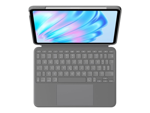 [920-012630] Logitech Combo Touch - Tastatur und Foliohülle - mit Trackpad - hintergrundbeleuchtet - Apple Smart connector - QWERTZ - Schweizerisch - Oxford Gray - für Apple 11-inch iPad Air (M2, M3)