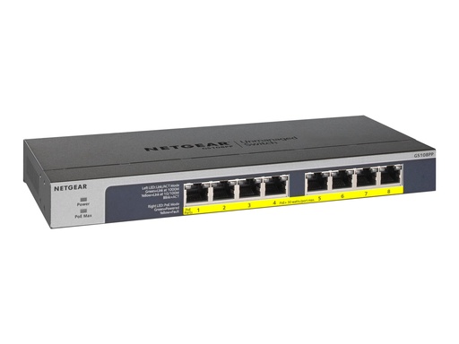 [GS108LP-100EUS] Netgear GS108LP - Switch - 8 x 10/100/1000 (PoE+)