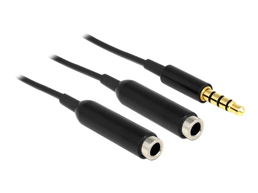 [65575] Delock Audio-Splitter - 4-poliger Mini-Stecker weiblich zu 4-poliger Mini-Stecker männlich