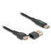 [88137] Delock USB 2.0 Schnellladekabel USB Type-C™ + USB Typ-A Stecker zu USB Type-C™ Stecker PD 3.1 140 W mit Leistungsanzeige 1,20 m - 1,2 m - USB A/USB C - USB C - USB 2.0 - 0,48 Gbit/s - Schwarz