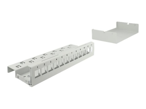 [43414] Delock Leeres Keystone-Patchpanel - geeignet für Wandmontage, DIN schienenmontierbar