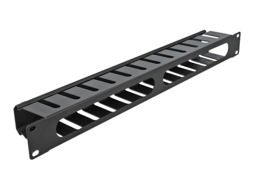 [66550] Delock Kabelführungsplatte für Schaltschrank - Schwarz - 1U - 48.3 cm (19")