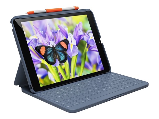 [920-011681] Logitech Rugged Lite - Tastatur und Foliohülle - kabellos - Bluetooth LE - Classic Blue - für Apple 10.2-inch iPad (7. Generation, 8. Generation, 9. Generation)