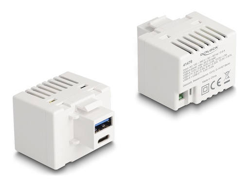 [41478] Delock Netzteil - 20 Watt - 3 A - PD - 2 Ausgabeanschlussstellen (USB Typ A, 24 pin USB-C)