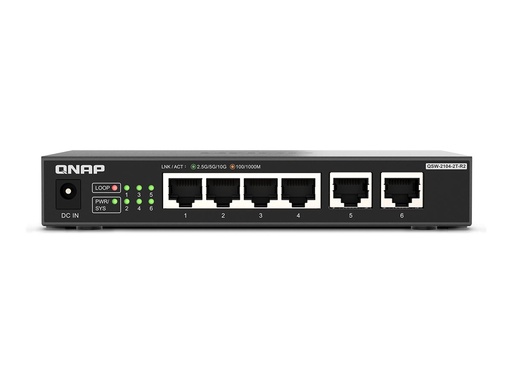 [QSW-2104-2T-R2] QNAP QSW-2104-2T-R2 - Switch - unmanaged - 4 x 100/1000/2.5G + 2 x 100/1000/2.5G/5G/10GBase-T