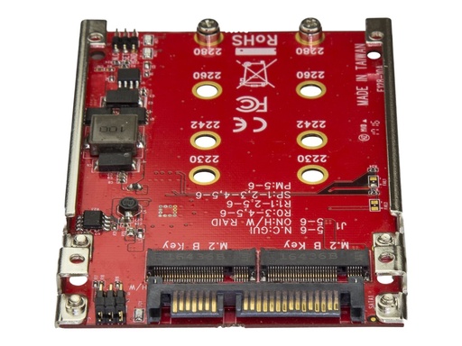 [S322M225R] StarTech.com M.2 auf SATA Adapter - Dual Slot M.2 NGFF SSD Adapter für 2,5in Laufwerke - RAID - Speichercontroller (RAID)