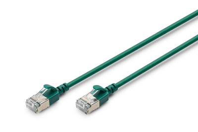 [DK-1632-A-050S-G] DIGITUS CAT 6A F-FTP Slim Patchkabel, 5m, Grün