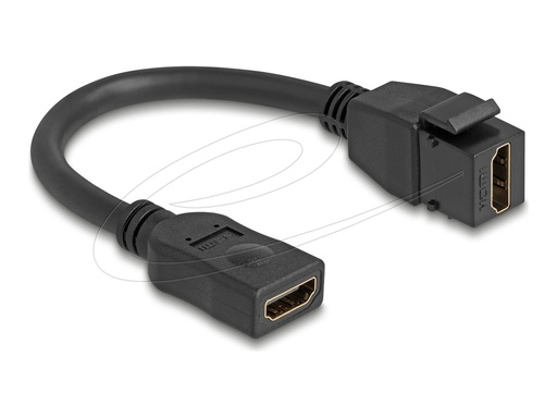 [90685] Delock HDMI-Verlängerungskabel - HDMI weiblich Keystone zu HDMI weiblich - 20 cm - Schwarz - unterstützt 8K 60 Hz (7680 x 4320)