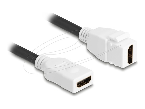[90684] Delock HDMI-Kabel - HDMI weiblich Keystone zu HDMI weiblich - 20 cm - schwarz / weiß - 8K60Hz (7680 x 4320)