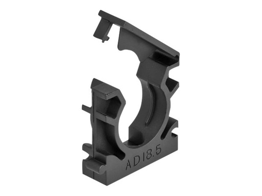 [60484] Delock Kabelhalter - mit Sicherungsclip, 18,5 mm - Schwarz (Packung mit 8)
