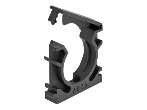 [60486] Delock Kabelhalter - mit Sicherungsclip, 25 mm - Schwarz (Packung mit 4)