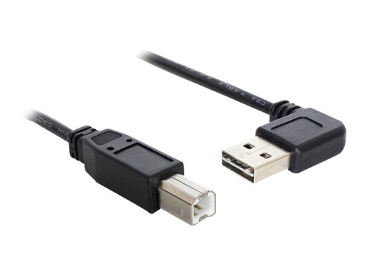 [85167] Delock Easy - USB-Kabel - USB (M) links/rechts abgewinkelt, umkehrbar zu USB Typ B (M)