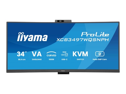 [XCB3497WQSNPH-B1] Iiyama ProLite XCB3497WQSNPH-B1 - LED-Monitor - gebogen - 86.4 cm (34")