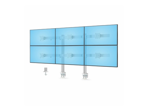 [6-MONITOR-ARM-A] StarTech.com Six-Monitor Desk Mount w/ Crossbar, Up To 32" Screens/17.6lb - Befestigungskit - für 6 LCD-Displays - Säule, dual - Kunststoff, Stahl - weiß - Bildschirmgröße: 43.2-81.3 cm (17"-32")