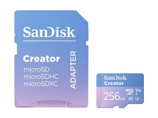 [SDSQXAV-256G-GN6MS] SanDisk Creator - Flash-Speicherkarte (microSDXC-an-SD-Adapter inbegriffen)