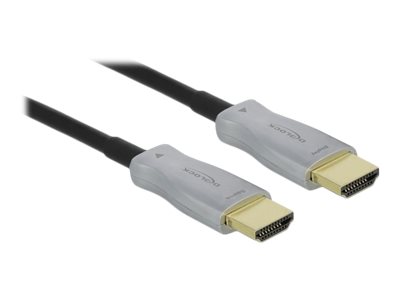 [85015] Delock HDMI-Kabel - HDMI männlich zu HDMI männlich - 20 m - Glasfaser - Schwarz - 4K Unterstützung, Active Optical Cable (AOC)
