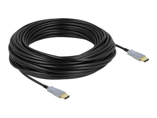 [85016] Delock HDMI-Kabel - HDMI männlich zu HDMI männlich - 25 m - Glasfaser - Schwarz - 4K Unterstützung, Active Optical Cable (AOC)