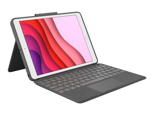 [920-009628] Logitech Combo Touch - Tastatur und Foliohülle - mit Trackpad - hintergrundbeleuchtet - Apple Smart connector - QWERTY - Pan Nordisch - Graphite - für Apple 10.2-inch iPad (7. Generation, 8. Generation, 9. Generation)