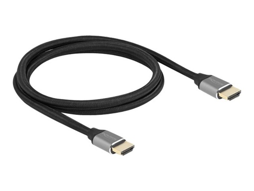 [83995] Delock Ultra High Speed - HDMI-Kabel - HDMI männlich zu HDMI männlich - 1 m - Dreifachisolierung - Grau - hauchvergoldete Kontakte, unterstützt 8K 60 Hz (7680 x 4320)