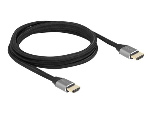 [83996] Delock Ultra High Speed - HDMI-Kabel - HDMI männlich zu HDMI männlich - 2 m - Dreifachisolierung - Grau - hauchvergoldete Kontakte, unterstützt 8K 60 Hz (7680 x 4320)
