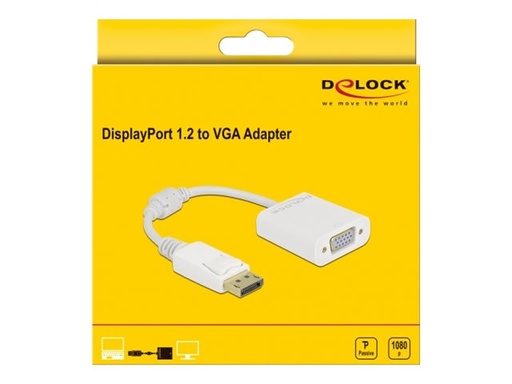 [61007] Delock Videoadapter - DisplayPort (M) eingerastet zu HD-15 (VGA)